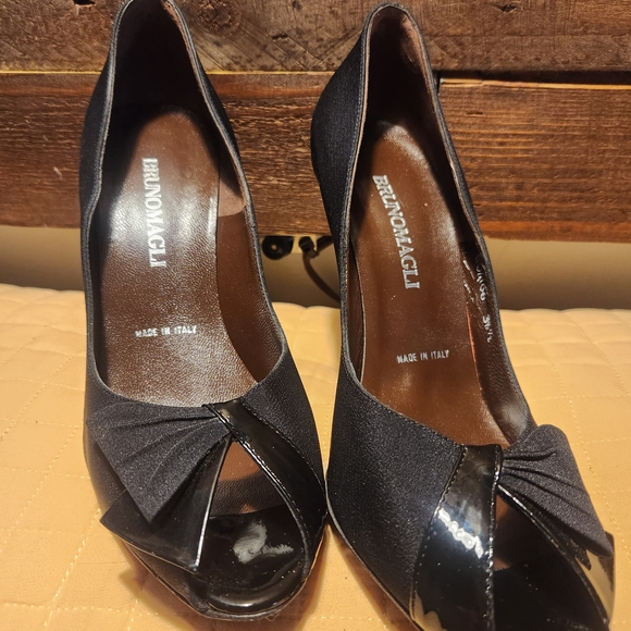Bruno Magli Black Peep-Toe Heels - Picture 10 of 12